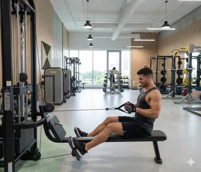 Group fitness area in a gym